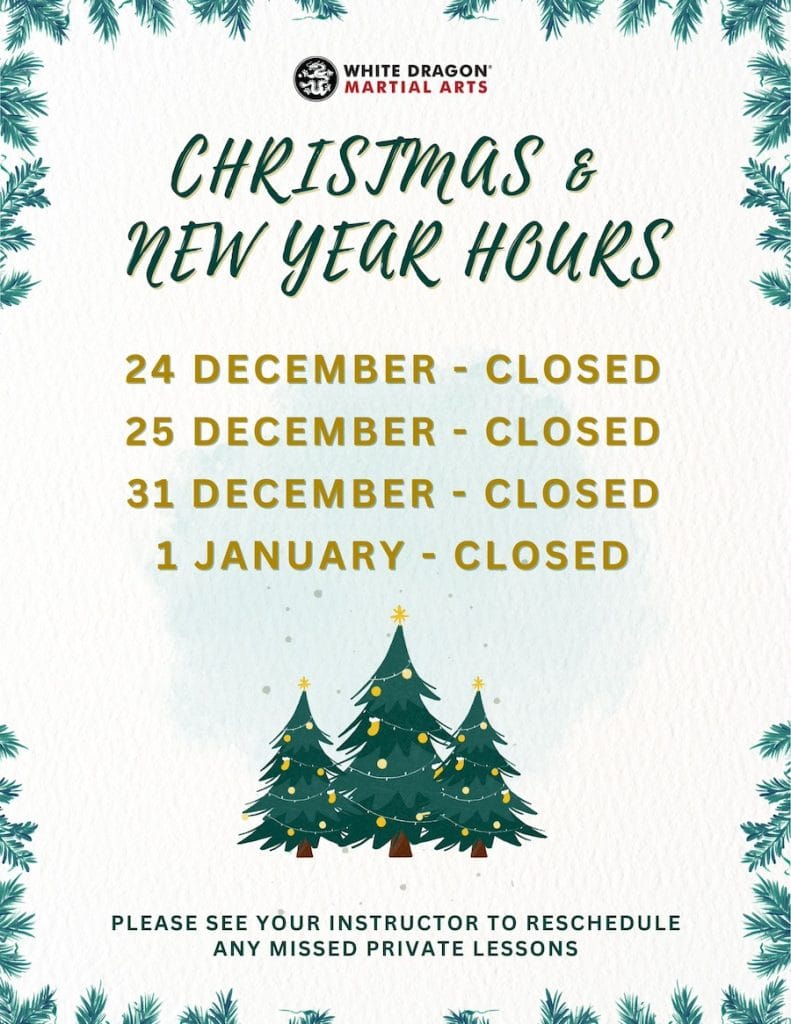 Happy Holidays from White Dragon Martial Arts!