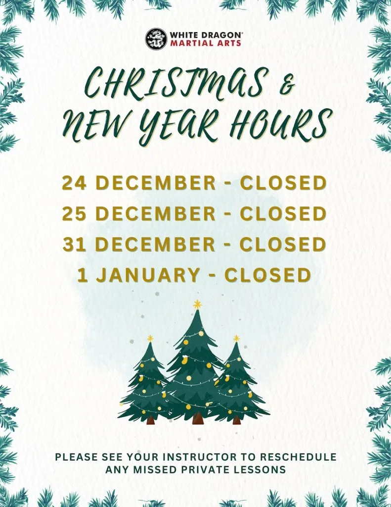 Happy Holidays from White Dragon Martial Arts!