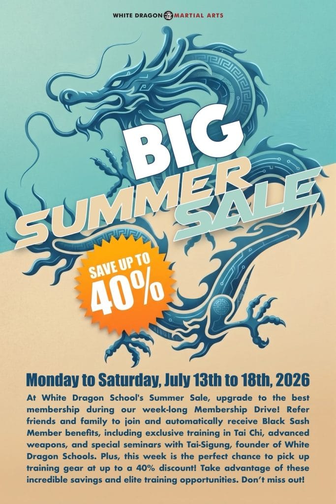 White Dragon Martial Arts Summer Sale 2026.